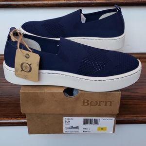 Born SlipOn Navy 7M Sun Fabric Sneaker/Deck Shoes